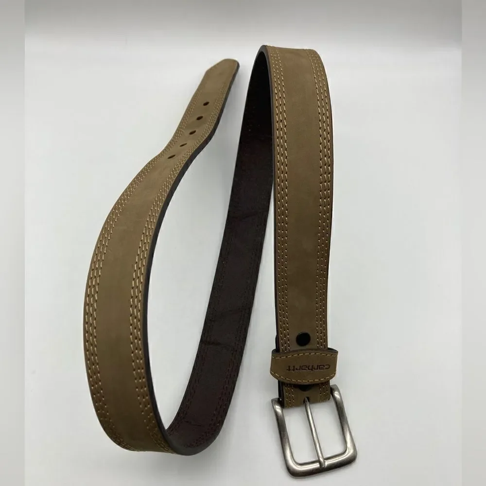 Carhartt Detroit WB 5507 Men’s Leather Belt SZ 38 Length 46”/44” Tan/Brown Color